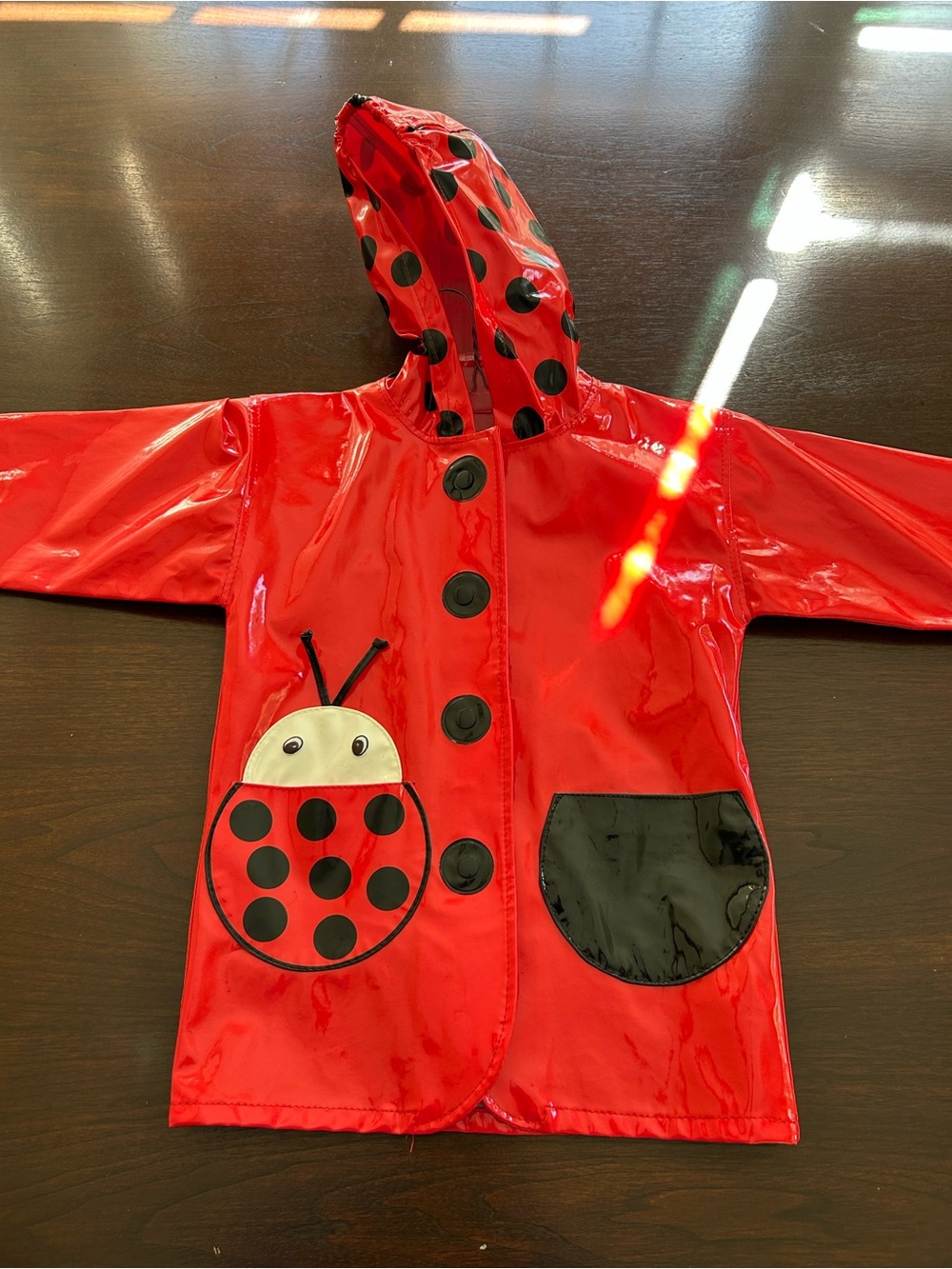 Kids waterproof Ladybug Raincoat with Hood